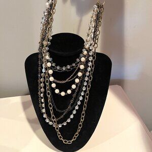 Vintage Anthropologie Multi-Strand Necklace. 16" Lobster Clasp